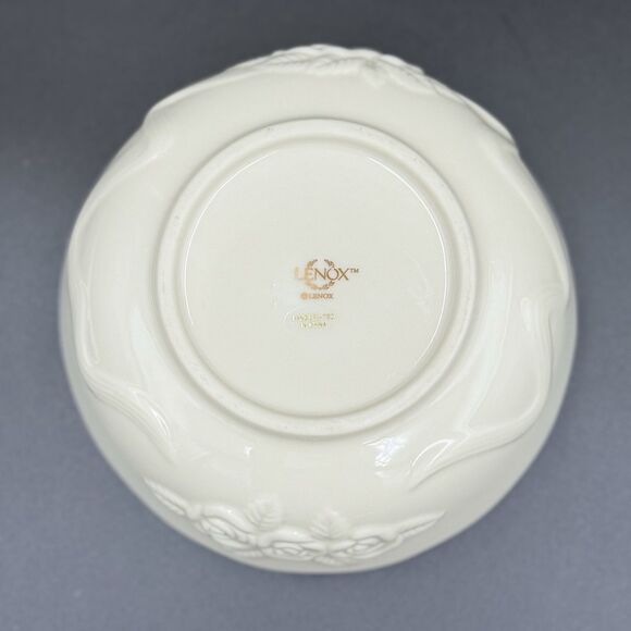 Vintage Lenox Rose Blossom Bowl Set W/ Certificate Of Authenticity 24K Embossed - Picture 5 of 13